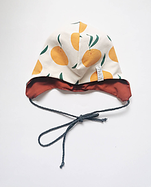 Detské čiapky - Obojstranná čiapka BIO (pomaranče/ henna) - 12215912_