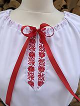 Šaty - Folklórny dámsky kroj červený  (Dámsky kroj s opaskom veľ. 3XL) - 12217403_