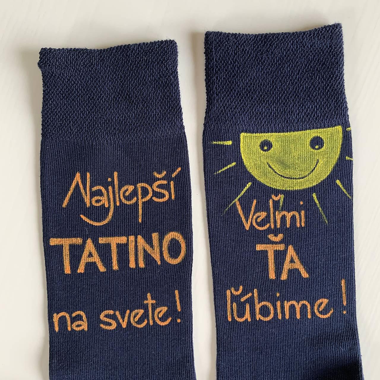 Maľované ponožky pre najlepšieho tatina (Tmavomodré)