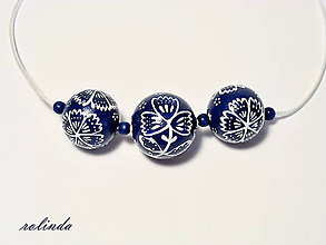 Náhrdelníky - Modrotlačový náhrdelník (Malé Zálesí) - 12217886_