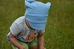 Detské čiapky - Letná vzdušná šatka modrá - 12219668_