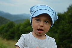 Detské čiapky - Letná vzdušná šatka modrá - 12219669_