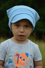 Detské čiapky - Letná vzdušná šatka modrá - 12219670_