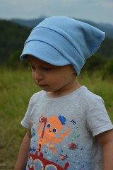 Detské čiapky - Letná vzdušná šatka modrá - 12219671_