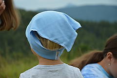 Detské čiapky - Letná vzdušná šatka modrá - 12219672_