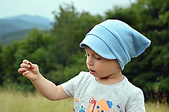Detské čiapky - Letná vzdušná šatka modrá - 12219673_