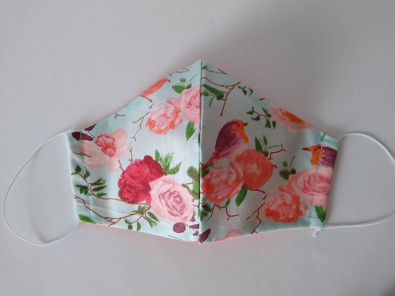 Dizajnové rúško červienka oranžové tvarované dvojvrstvové