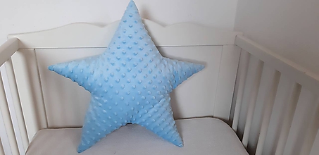 Detský textil - Vankúš hviezda ... minky (Modrá) - 12220865_