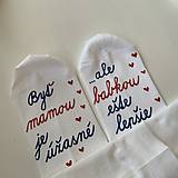 Ponožky, pančuchy, obuv - Maľované ponožky pre šťastnú mamu a babku (so srdiečkami) - 12220716_