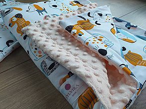 Detský textil - Minky deka "Psíky" 100x70cm - 12227287_