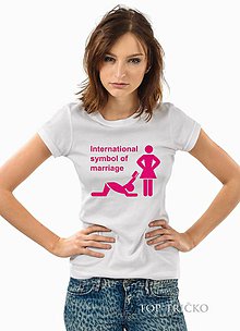 Topy, tričká, tielka - Medzinárodný symbol pre manželstvo - 12227224_