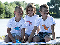 Detské oblečenie - tričko DINO - ORANŽOVÝ -  TYRANOSAURUS (dlhý/krátky rukáv) - 12228480_
