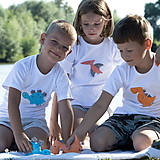 Detské oblečenie - tričko DINO - ORANŽOVÝ -  TYRANOSAURUS (dlhý/krátky rukáv) - 12228483_