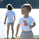 Detské oblečenie - tričko DINO - ORANŽOVÝ -  TYRANOSAURUS (dlhý/krátky rukáv) - 12228491_