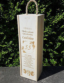 Dekorácie - Činka-cvičenie drevená krabica na víno - 12229710_