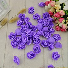Galantéria - Penové ruže, 10 ks (fialové) - 12227758_
