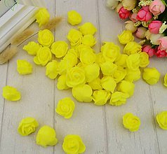 Galantéria - Penové ruže, 10 ks (žlté) - 12227764_