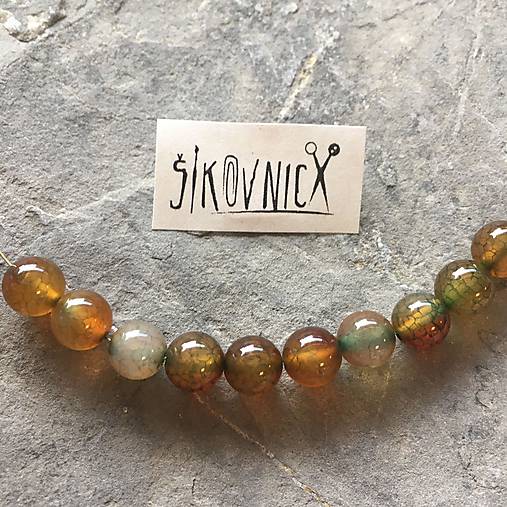 Achát, minerálne korálky 8mm, cena za 10 ks, (m53)