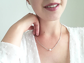 Náhrdelníky - Strieborný náhrdelník s perlou - 12232186_