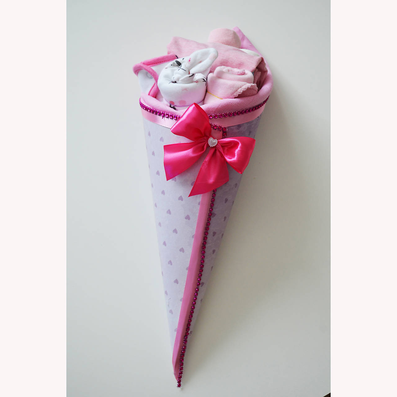 Plienkový kornútok - ružový (Veľkosť plienok č.5 (9 - 25kg))