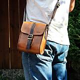 Pánske tašky - Pánska brašňa Antique leather messenger - 12232118_