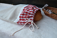 Úžitkový textil - Vrecko ľanové na chlebík - 12231315_