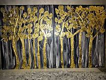 Obrazy - Bohatstvo stromov - akryl + lístkové zlato - 12232191_