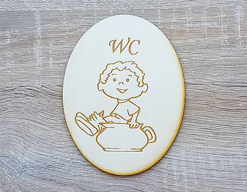 Dekorácie - Menovka na dvere-WC výška 14cm - 12234149_