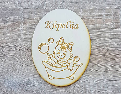 Dekorácie - Menovka na dvere-Kúpeľňa výška 14cm - 12234152_