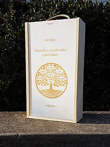 Dekorácie - Strom života drevený obal na víno 2x0,75l výroba na mieru - 12234114_