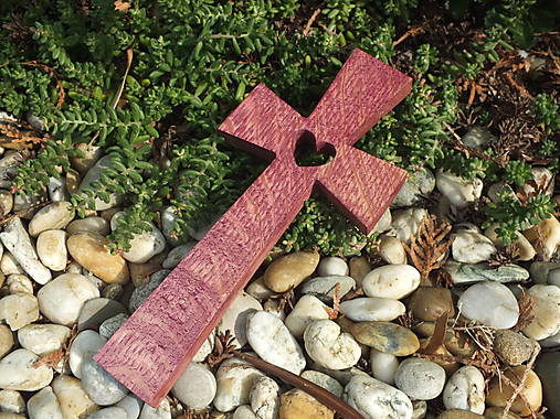 Dekorácie - Krížik 30 (Ružová) - 12234325_