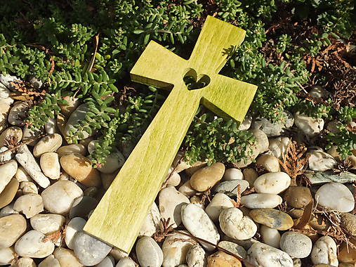 Dekorácie - Krížik 30 (Zelená) - 12234335_