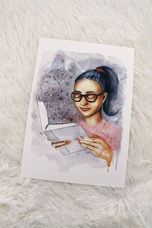 Obrazy - ART Print Pani čitateľka - 12233731_