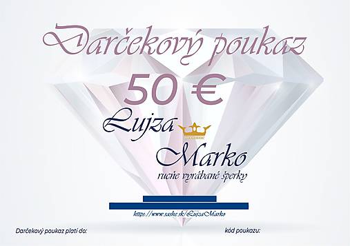 Darčekové poukážky - Darčekový poukaz 50€ - 12235475_
