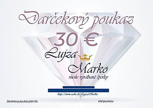 Darčekové poukážky - Darčekový poukaz 30€ - 12235459_
