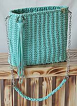 Kabelky - Handmade háčkovaná kabelka z trikotážnej priadze (tričkovlny) - 12244410_