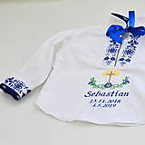 Detské oblečenie - Krstná košieľka  (Modrá) - 12246673_