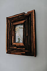 Rámiky - Drevený rám zo starého dreva so sušenými kvietkami. - 12247606_