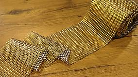 Galantéria - Kamienková stuha pologuľa- zlatá - cena za 10 cm - 12246463_