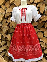 Šaty - Folklórny dámsky kroj červený  (Dámsky kroj s opaskom veľ. 3XL) - 12250849_