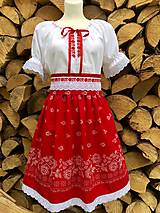 Šaty - Folklórny dámsky kroj červený  (Dámsky kroj s opaskom veľ. 3XL) - 12250850_