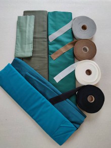 Textil - VLNIENKA výroba na mieru 100 % bavlna deky / podložky/  GREENER / Khaki / Petrol Green / Petrol blue/ Zafír/ Olivová - 12253606_