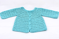 Detské oblečenie - Tyrkysový svetrík pre novorodenca BAVLNA - 12254715_