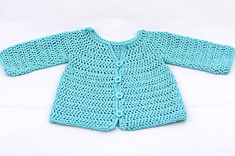 Detské oblečenie - Tyrkysový svetrík pre novorodenca BAVLNA - 12254715_