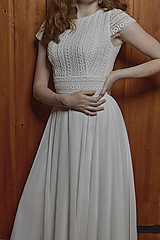 Šaty - Svadobné šaty z bavlnenej krajky - 12253906_