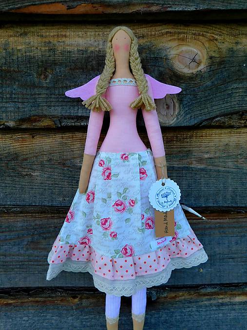 Dekorácie - Anjel Home Sweet Home, 60 cm - 12253498_