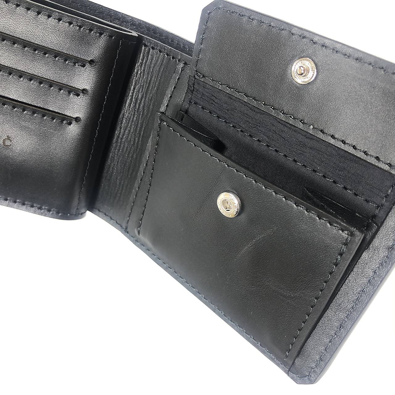 Pánska kožená peňaženka (čierna) + vnutorné zapínanie