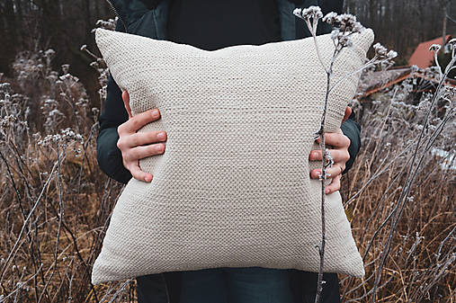 Úžitkový textil - Vankúš ZIVA, prírodná biela CREAM, 45 x 45 cm - 12256512_