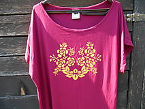 Šaty - golden flowers Tshirt- tričko šaty - 12261824_