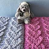 Detský textil - Srdiečková  deka ♥  z Alize Puffy - 12260262_